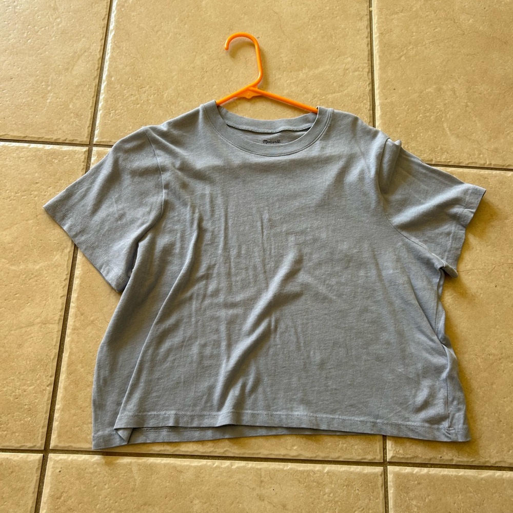 Madewell light blue cropped top